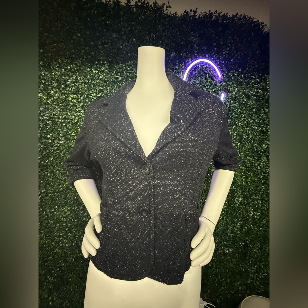 Selena Gomez Sparkle Black Short Sleeve Blazer